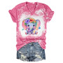 Babe Elephant Tie Dye V-Neck T-Shirt